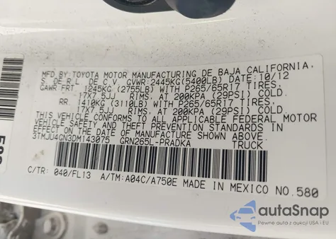 2013 Toyota Tacoma Prerunner V6 из США, поврежденный, VIN 3TMJU4GN3DM143075